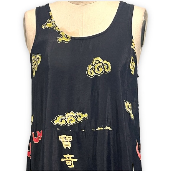 Citron Santa Monica Japanese Dragon Print Dress size medium - Picture 5 of 6